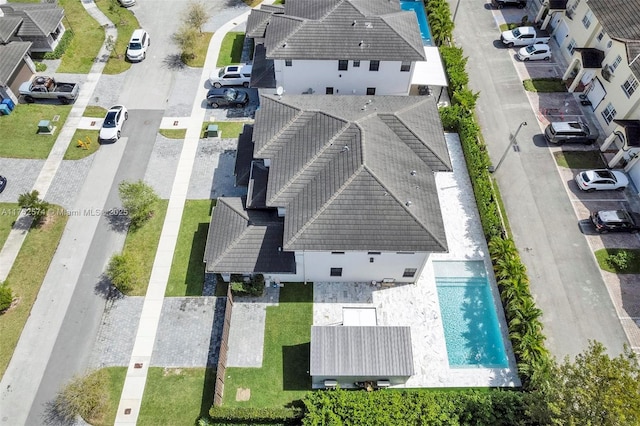 aerial view featuring a residential view