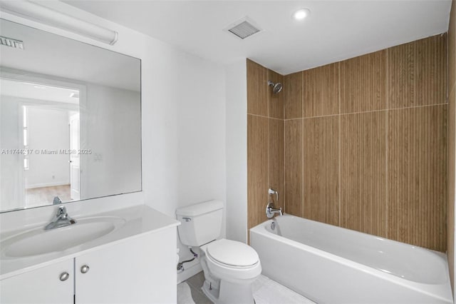 111 E Flagler St Unit 704, Miami, FL 33131 - bathroom with toilet,  shower combination, vanity, and visible vents