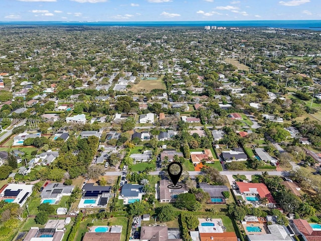 aerial view with a residential view