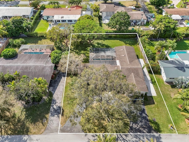 drone / aerial view featuring a residential view