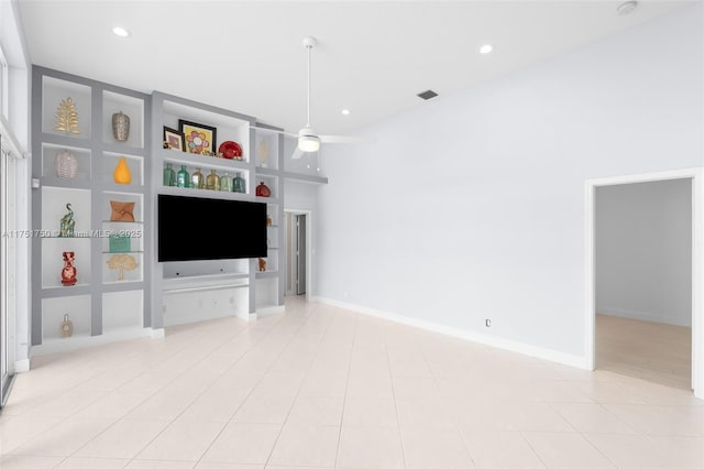 5135 Kensington Cir, Coral Springs, FL 33076 - unfurnished living room with ceiling fan, recessed lighting, and built in features
