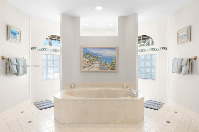 5135 Kensington Cir, Coral Springs, FL 33076 - bathroom with a bath, tile patterned flooring, and plenty of natural light