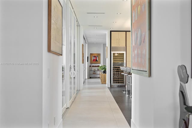 hallway featuring recessed lighting