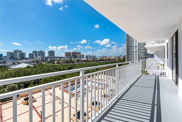 balcony with a view of city