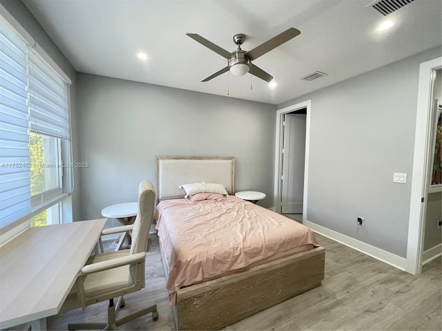 6651 NW 105th Pl Unit 6651, Doral, FL 33178 - bedroom featuring wood finished floors, recessed lighting, ceiling fan, and baseboards