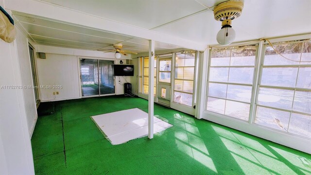 260 Fraser Ave, La Belle, FL 33935 - unfurnished sunroom with a ceiling fan and plenty of natural light