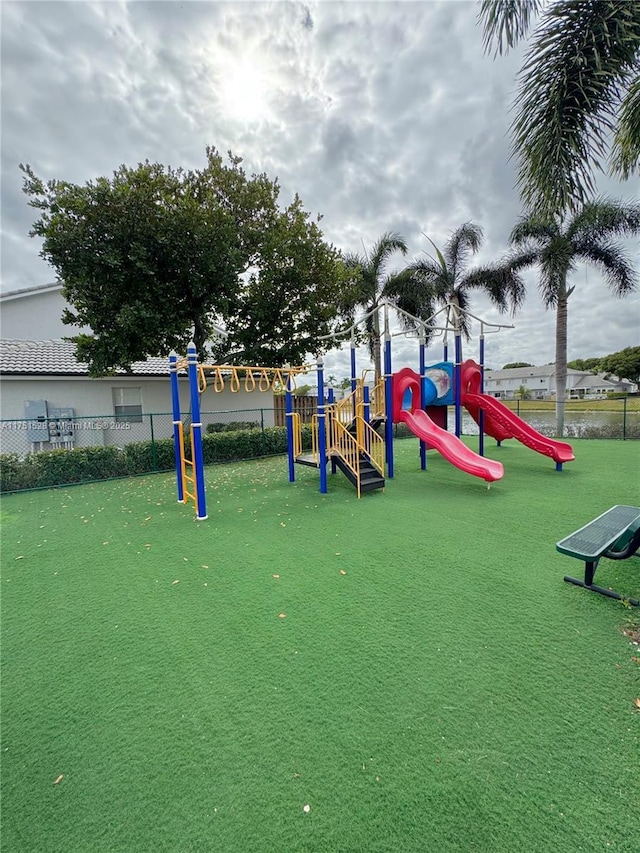 community play area with fence