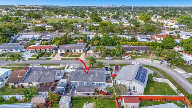 drone / aerial view with a residential view