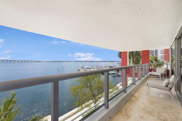 balcony with a water view