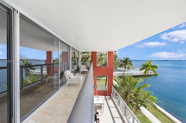 balcony with a water view