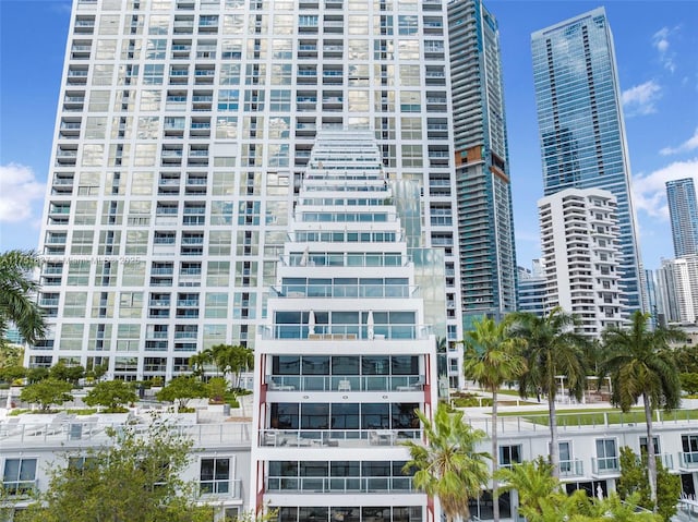 view of building exterior with a view of city