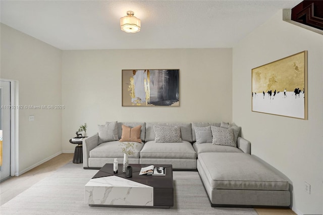 living area with baseboards