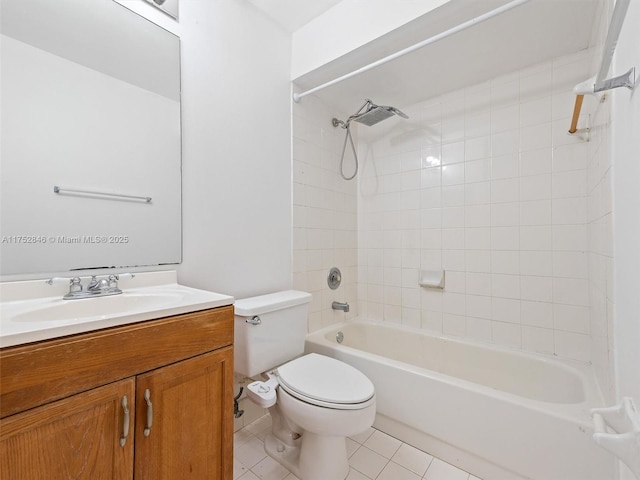 12344 SW 144th Ter, Miami, FL 33186 - bathroom featuring toilet, tile patterned floors, vanity, and bathtub / shower combination