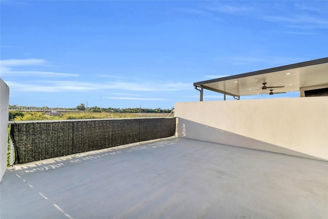 view of patio / terrace featuring a ceiling fan