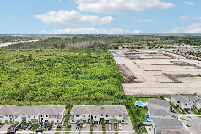 aerial view with a residential view