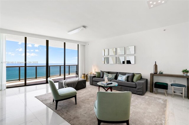 16275 Collins Ave Unit 1501, Sunny Isles Beach, FL 33160 - living room with floor to ceiling windows and a water view