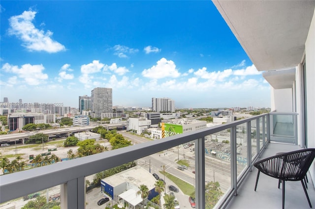 balcony featuring a view of city