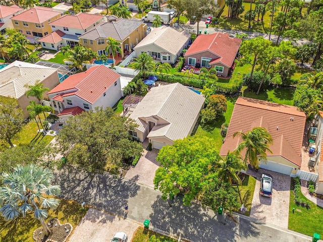 bird's eye view with a residential view