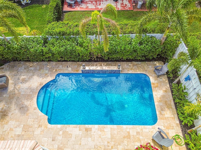 view of pool featuring a fenced backyard