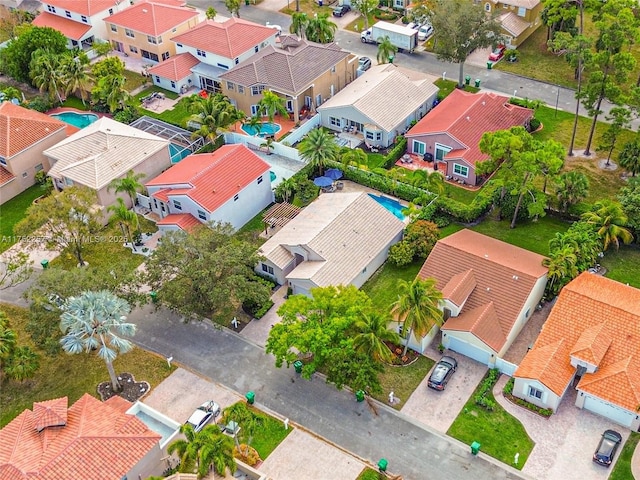 drone / aerial view with a residential view