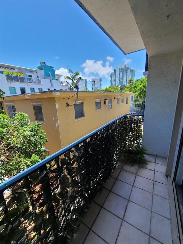 balcony with a city view