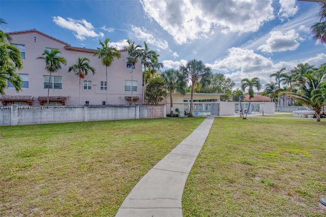 view of yard with fence