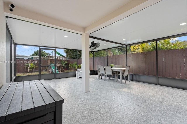 view of sunroom