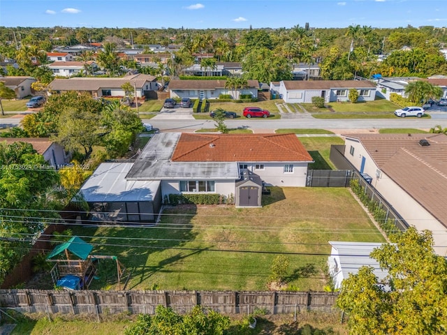 bird's eye view featuring a residential view