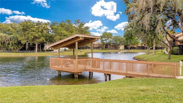 8601 Bridle Path Ct Unit 222, Davie, FL 33328 - dock featuring a water view and a yard