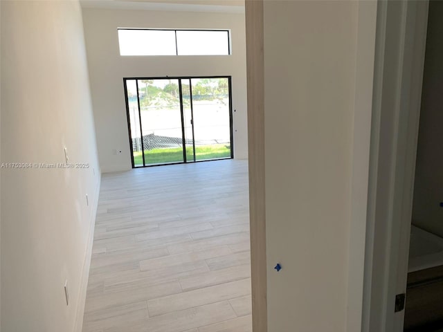corridor featuring light wood-style floors