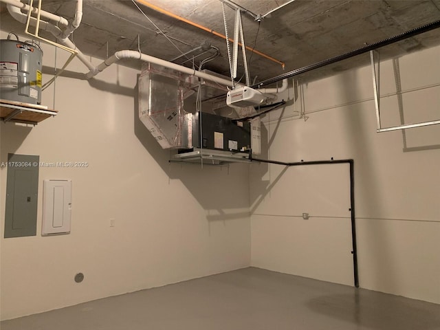 unfinished below grade area featuring electric panel
