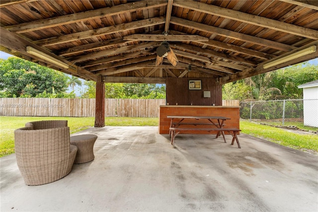 view of patio / terrace with fence