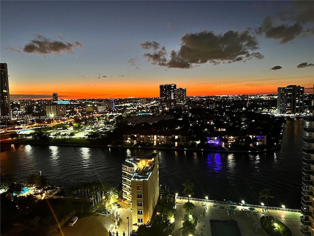 water view with a view of city