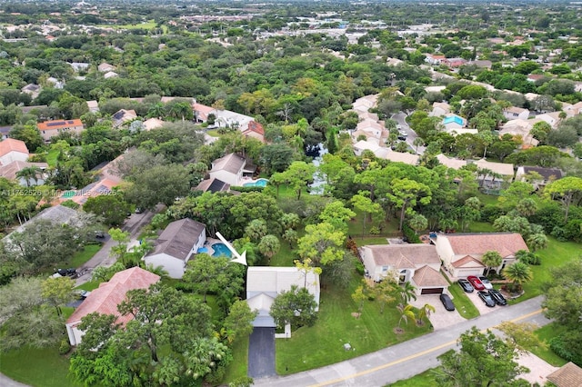 aerial view with a residential view