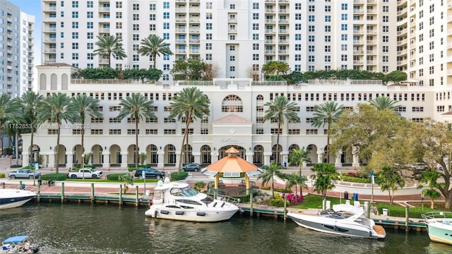 view of property with a water view