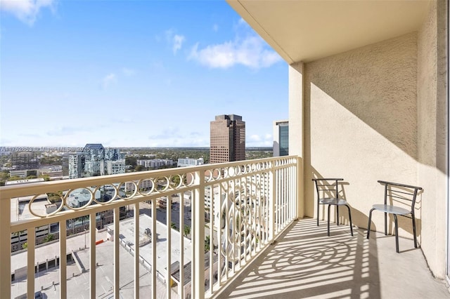 balcony with a city view