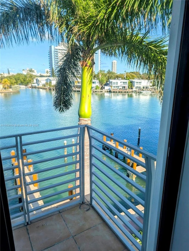 balcony with a water view