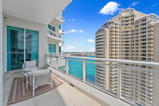 balcony with a water view