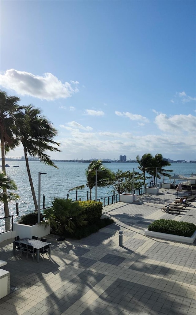 view of water feature featuring a boat dock