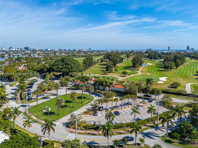 aerial view with a city view