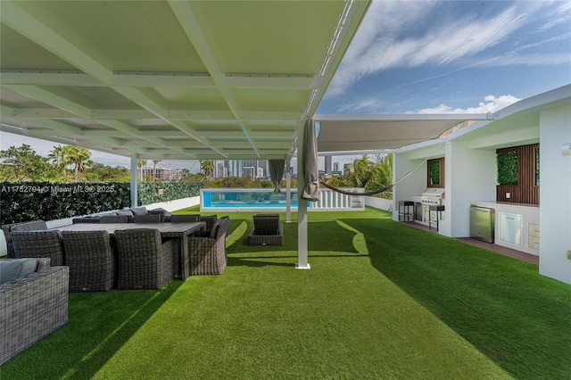 641 NW 7th St Rd, Miami, FL 33136 - view of yard featuring an outdoor pool and area for grilling
