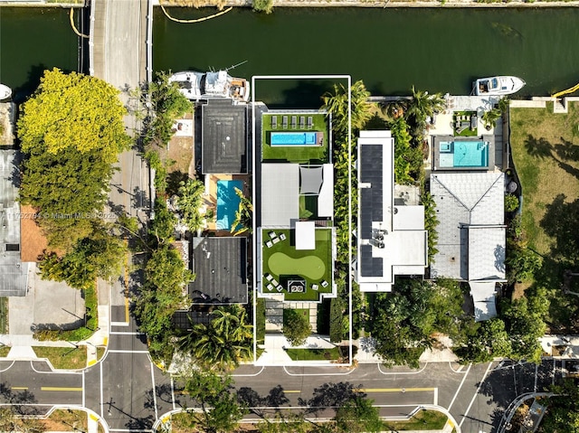 641 NW 7th St Rd, Miami, FL 33136 - drone / aerial view with a water view