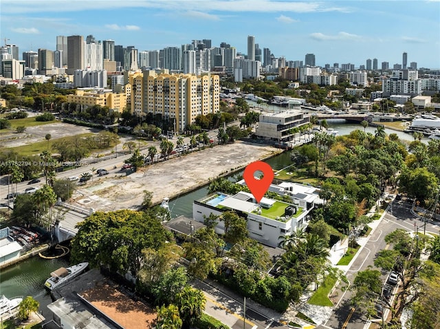641 NW 7th St Rd, Miami, FL 33136 - drone / aerial view featuring a water view and a view of city