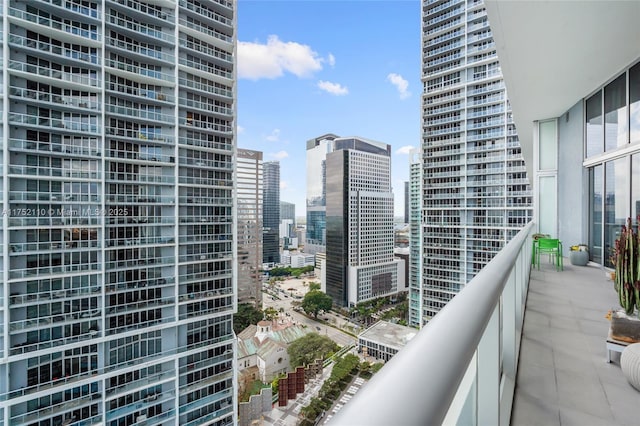 balcony with a city view