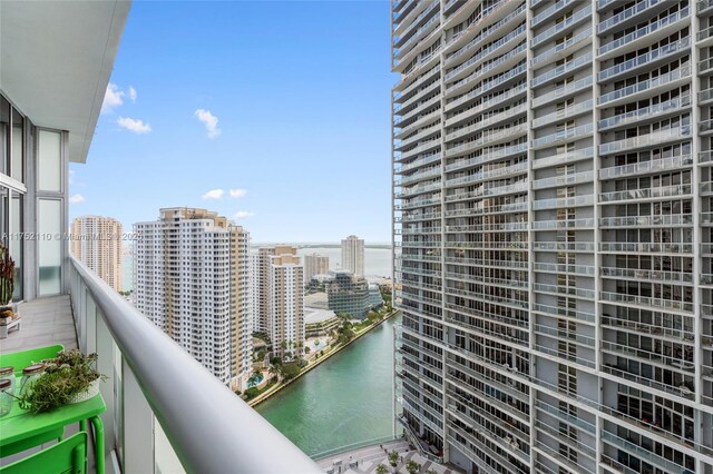475 Brickell Ave Unit 2809, Miami, FL 33131 - balcony with a water view and a city view