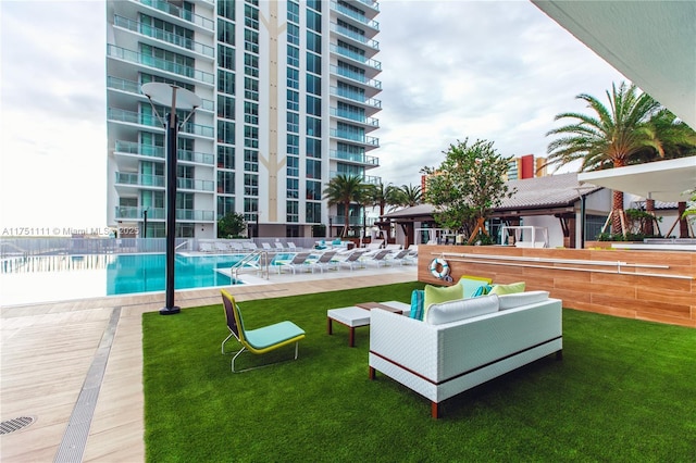 300 Sunny Isles Blvd Unit 4-1208, Sunny Isles Beach, FL 33160 - community pool with a yard