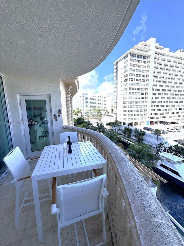 balcony with a city view