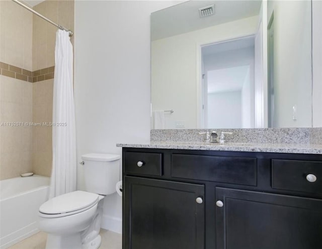 2910 NW 124th Way Unit 2910, Sunrise, FL 33323 - bathroom with toilet, vanity, shower / bath combination with curtain, and tile patterned floors