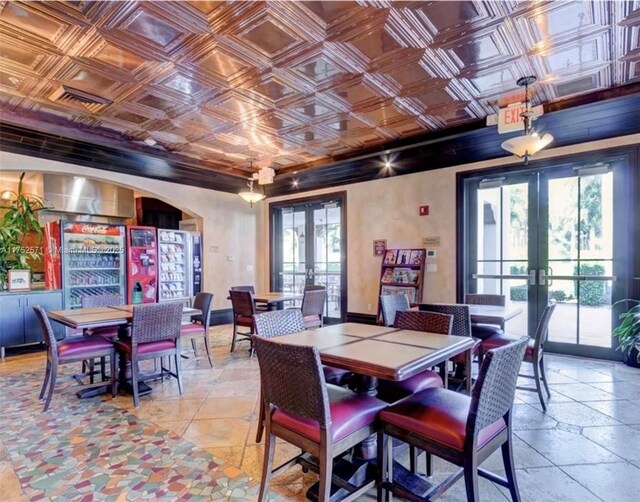 2910 NW 124th Way Unit 2910, Sunrise, FL 33323 - dining room with french doors and an ornate ceiling