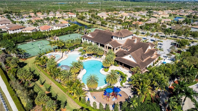 bird's eye view with a residential view